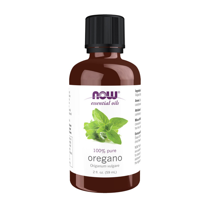 NOW Essential Oils, Oregano Oil, Comforting Aromatherapy Scent, Steam Distilled, 100% Pure, Vegan, Child Resistant Cap, 2-Ounce