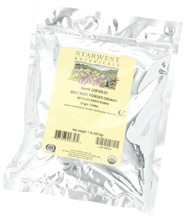 Starwest Botanicals Organic Beet Root Powder for Men & Women - Use for Juice, Smoothies, & Tea, Natural Energy Support, Ground Beet Root, Certified K