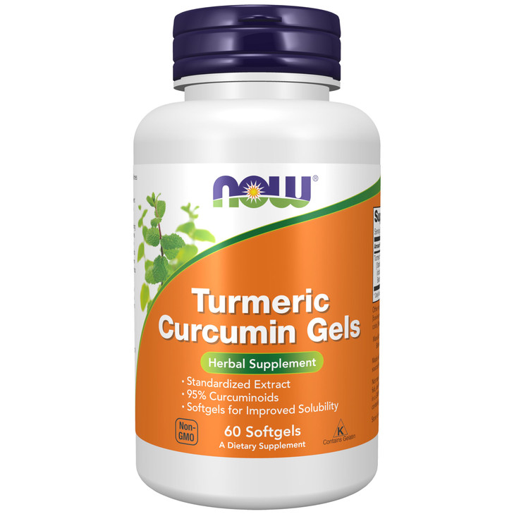 NOW Supplements, Tumeric Curcumin (Curcuma longa) Gels, Standardized Extract, Herbal Supplement with 95% Curcuminoids, 60 Softgels