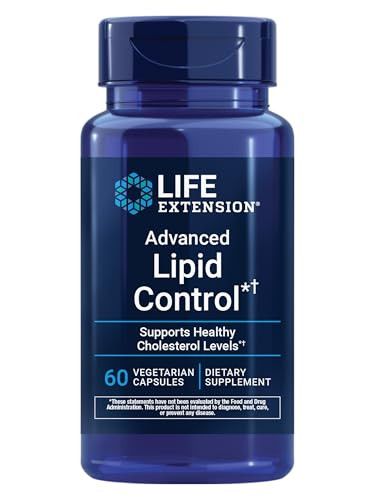 Life Extension Advanced Lipid Control, amla Extract, Indian Gooseberry, Heart Health, endothelial Health, Vegetarian, Gluten-Free, 60 Capsules