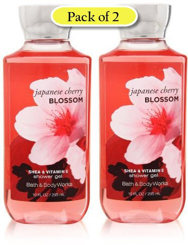 Bath & Body Works Shea Enriched Shower Gel, Japanese Cherry Blossom, 10 oz (Pack of 2)