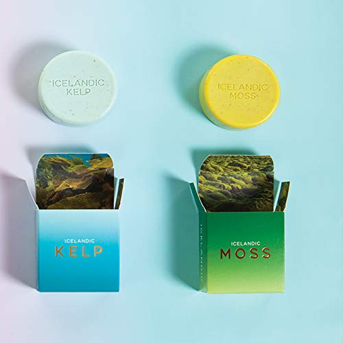Exfoliating Bars of Soap From Natural Ingredients, Assorted Scents - Icelandic Kelp and Moss, Set of 2, 4.3 Ounce Each