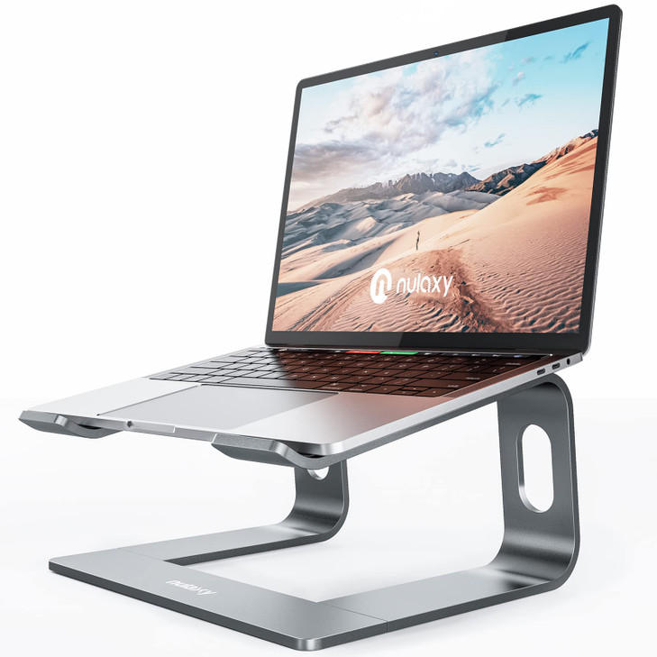 Nulaxy Fully Aluminum Detachable Laptop Stand, Ergonomic Ventilated Cooling Laptop Holder Computer Riser for Desk, Anti-Slip Design Notebook Stand Co