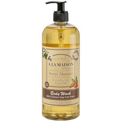 A LA MAISON French Hydrating Liquid Body Wash, Sweet Almond - Natural Body Wash Made with Essential Oils - Biodegradable, Plant-Based, Vegan, Cruelty