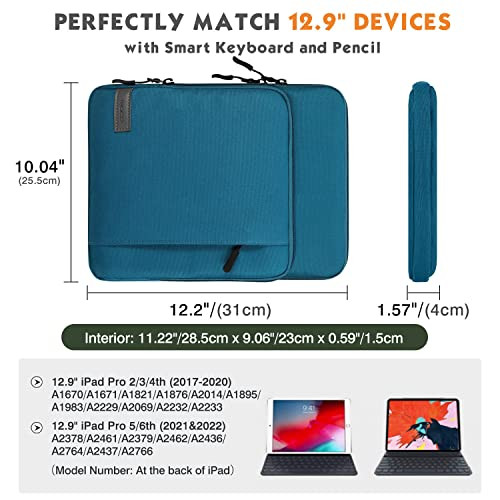 MoKo 10-13 Inch Tablet Sleeve Bag Carrying Case with Pockets Fits New 13 Inch iPad Pro M5 & Air M3, Pro 12.9/11 in,iPad 10th/Air 5/4th 10.9, i-Pad 7/