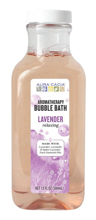 Aura Cacia Relaxing Lavender Bubble Bath, 13 fl oz - Paraben-Free with 100% Pure Essential Oils - Calming and Refreshing Lavender Aromatherapy for Bo