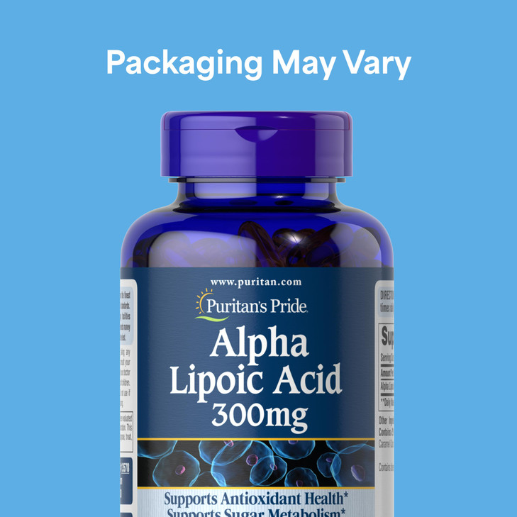 Puritan's Pride Alpha Lipoic Acid 300mg, Dietary Supplement for Antioxidant Health, Sugar and Energy Metabolism Support, 4 Month Supply, 120 Rapid Re