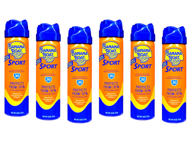 Banana Boat Continuous Spf#30 Sport 1.8 Ounce Cool Zone (6 Pieces) (53ml)