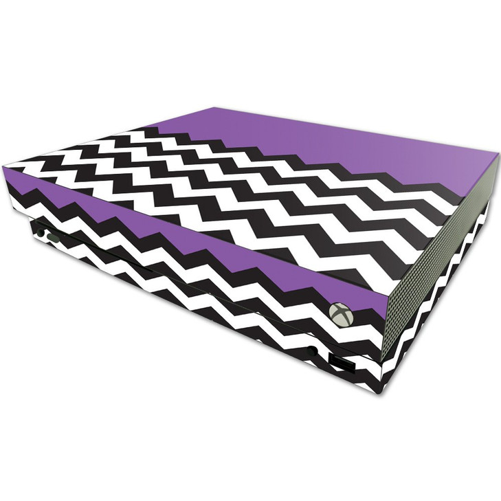 MightySkins Skin Compatible with Microsoft One X Console Only - Purple Chevron | Protective, Durable, and Unique Vinyl Decal wrap Cover | Easy to App