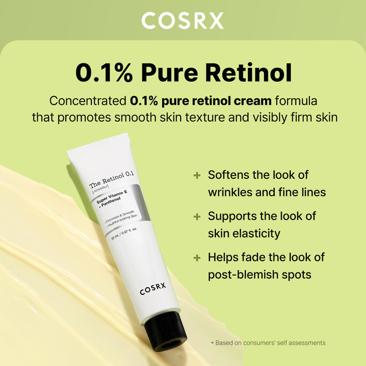 COSRX Retinol 0.1% Cream, 0.67 Oz, Anti-aging Eye & Neck Cream with Retinoid Treatment to Firm Skin, Reduce Wrinkles, Fine Lines, Signs of Aging, Gen