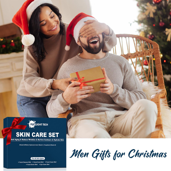 Skin Care for Men Gifts Set,Anti-aging Skin Care Kit for Tigten,Firm & Hydrate Skin,Retinol,Hyaluronic Acid Mens Self Care Facial Kit,Men Birthday Va
