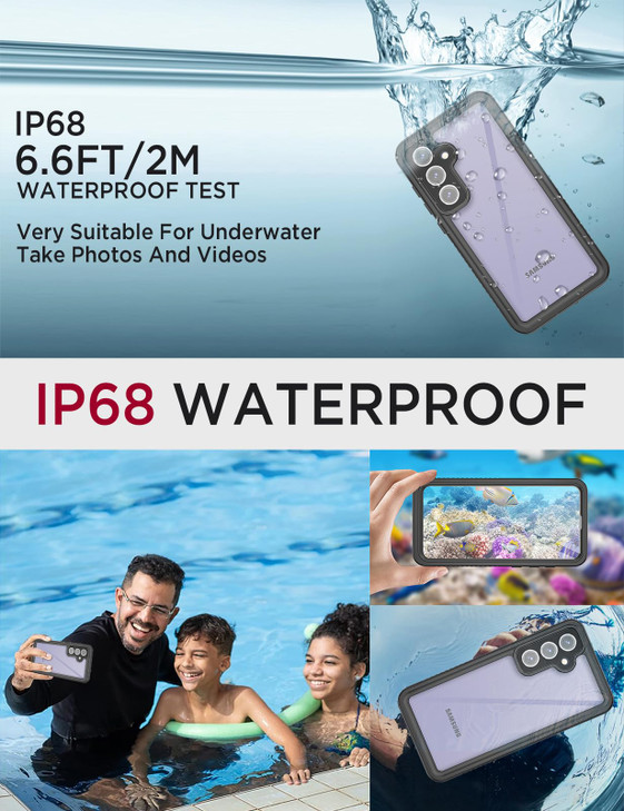 Miimall for Samsung Galaxy S24 FE Case Waterproof, IP68 Underwater, Full Heavy Duty Protection, Built-in Screen&Camera Protector, Military Shockproof