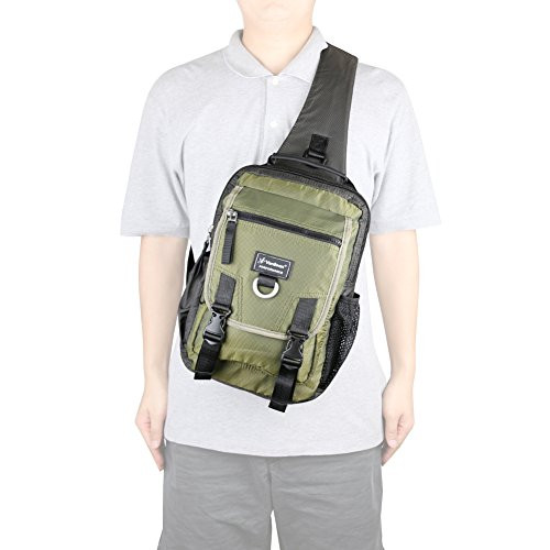 Vanlison Sling Bag Backpack Cross Body Messenger Bag Shoulder Backpack Travel Rucksack Army Green