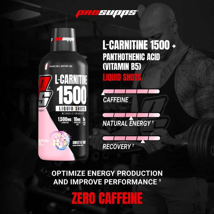 ProSupps L-Carnitine Liquid 1500, Stimulant-Free Liquid Shots for Men & Women - Clean Workout Drink for Energy, Performance & Muscle Recovery - No Su