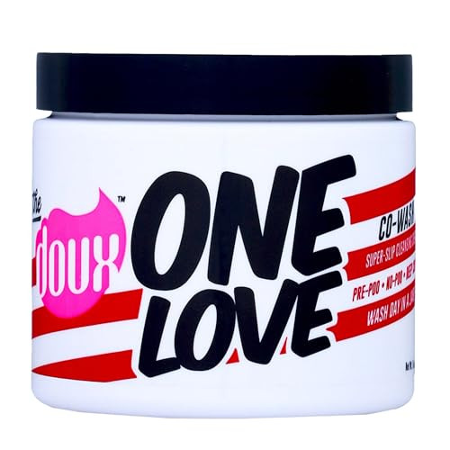 The Doux ONE LOVE Co-Wash for Curly Hair  Leave In Conditioner for Dry Damaged Hair  Deep Conditioner & Hair Detangler with Jojoba & Grapeseed  An