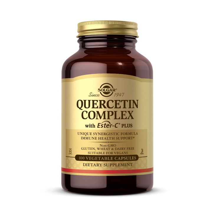 Solgar Quercetin Complex with Ester-C Plus, 100 Vegetable Capsules - Supports Immune Health, Antioxidant - Gentle on The Stomach Vitamin C - Non-GMO,