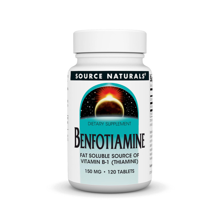 Source Naturals Benfotiamine, Fat Soluble Source of Vitamin B-1 (Thiamine), 150 mg - 120 Tablets