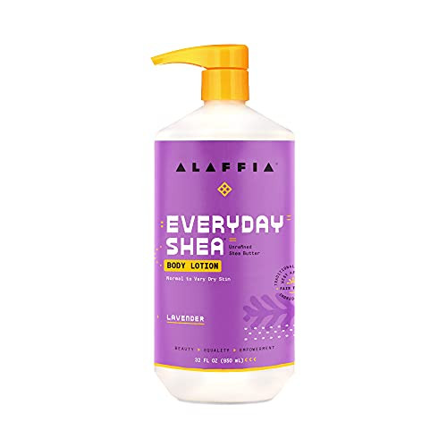 Alaffia EveryDay Shea Body Lotion - Normal to Very Dry Skin, Moisturizing Support for Hydrated, Soft, and Supple Skin with Shea Butter and Lemongrass