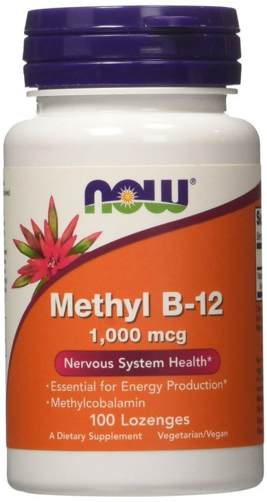 NOW Foods Methyl B-12, 1000mcg, 100 LOZ (Pack of 2)