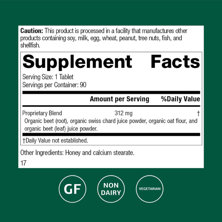 Standard Process Betafood - Supports Digestion & Intestinal Function with Beets - Aids a Healthy Heart & Liver Health - Gluten-Free, Non-Dairy & Non-