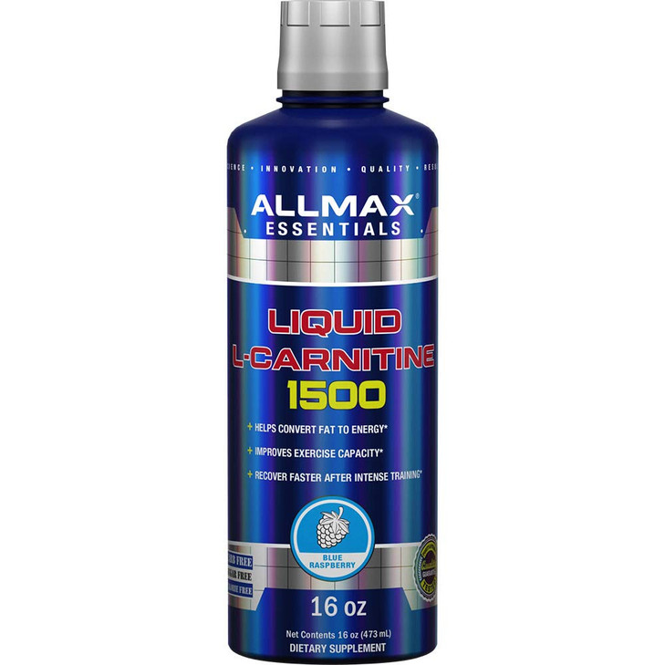 ALLMAX Nutrition Liquid L-Carnitine 1500 + Vitamin B5, 16 oz / 473 ml (Blue Raspberry)