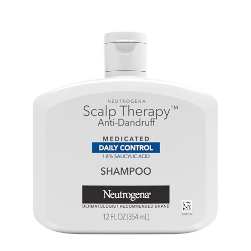 Neutrogena Scalp Therapy Anti-Dandruff Shampoo Daily Control, 1.8% salicylic acid, with fragrance of warm vanilla & toasted coconut notes, 12 fl oz