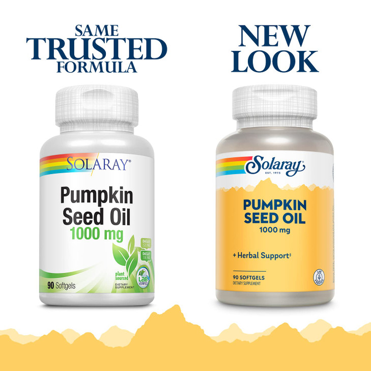 SOLARAY Pumpkin Seed Oil 1000 mg - Source of Omega 6 and Omega 9 Essential Fatty Acids and Plant Sterols - Pressed from Pumpkin Seeds - Lab Verified,