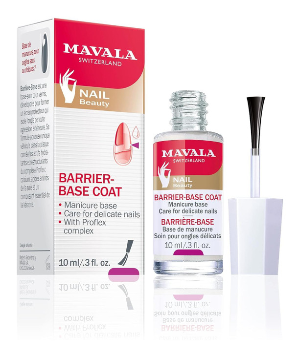 MAVALA Base Coat, Barrier for Sensitive, Delicate, and Dry Nails | Prevents Dehydration, Splitting and Breaking | Keratin, Calcium, and Silk Amino Ac