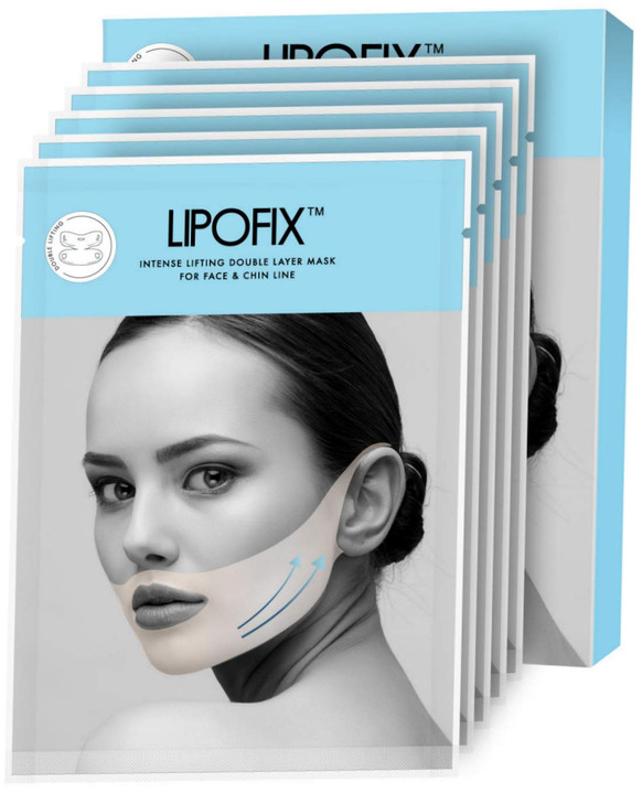Lipofix Lift & Firm V-Line Sculpting Mask  Advanced Chin & Jawline Shaping Solution for Tightening & Lifting. 5 Masks