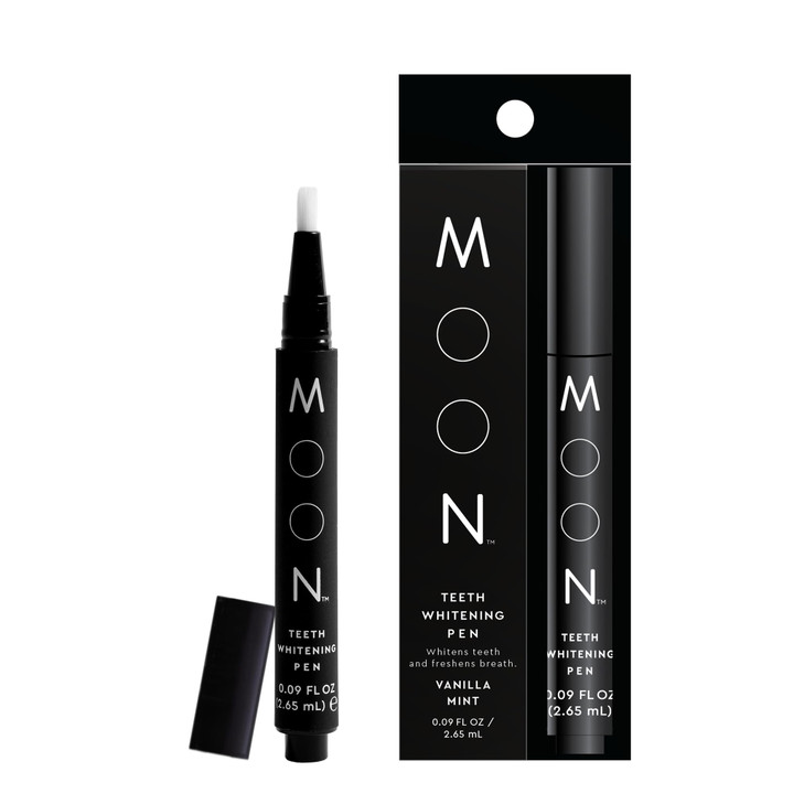 MOON Teeth Whitening Pen, Vanilla Mint, 0.09 Fl Oz, Gentle on Teeth, Whitens with Antioxidants & Essential Oils, Vegan Whitening Gel in an Easy Appli