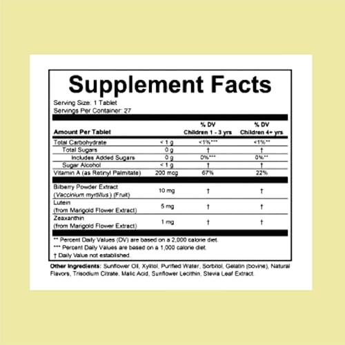 CHILDLIFE ESSENTIALS Healthy Vision SoftMelts - Eye Vitamins for Kids, Lutein Gummies, Lutein and Zeaxanthin Supplements, Eye Health Gummies, Lutein