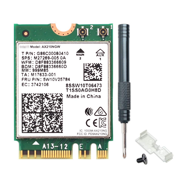 AX210NGW WiFi 6E Card for PC Laptop - Tri-Band 5400Mbps with Bluetooth 5.3 Supports New 6GHz Band, 160MHz Channel, MU-MIMO M.2 2230 Interface for Int
