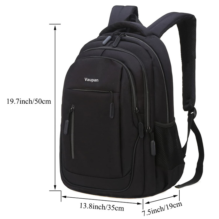 Vaupan Business Travel Laptop Backpack, Water Resistant College Computer Bag Gifts with USB Charging Port for Men & Women Fits 15.6 Inch Notebook (Bl