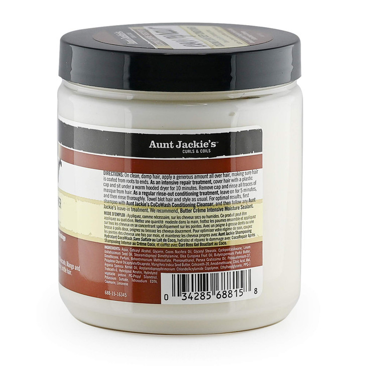 Aunt Jackie's Coconut Crème Recipes Coco Repair Deep Hair Conditioner, Delivers Nourishment, Stops Damage, Breakage for Natural Curls, 18 oz