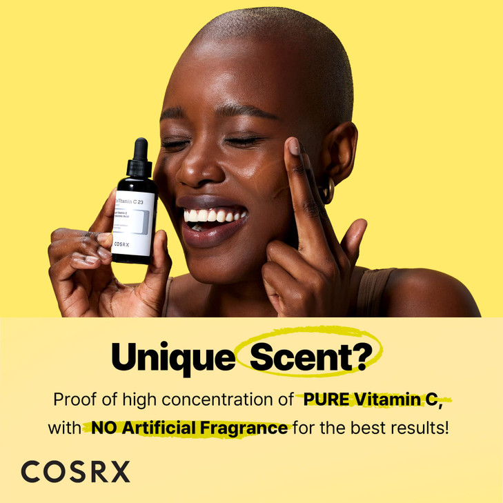 COSRX Pure Vitamin C 23% Serum with Vitamin E & Hyaluronic Acid, Hydrating Facial Serum for Fine Lines, Uneven Skin Tone & Dull Skin, 0.7oz/20g, Kore