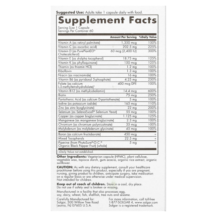 Solgar One Daily Men's Multi 50+ Whole Body Support for Men 50 and Older Highly Absorbable Delayed Release Heart, Energy, Stress, Muscle, Bone, Prost