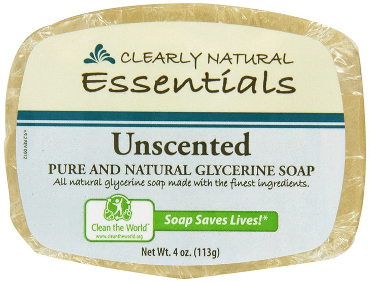 Clearly Natural Glycerin Bar Soap, Unscented,4 Ounce (Pack of 6)