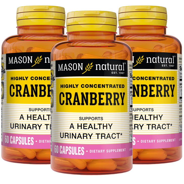 MASON NATURAL Cranberry Highly Concentrated 900 mg, 3 Month Supply, Antioxidant & Immune Health, Supports Healthy Urinary Tract, 3 Pack