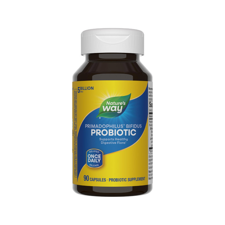 Nature's Way Primadophilus Bifidus Probiotic, Supports Digestive Flora*, 5 Billion Live Probiotic Cultures per Capsule, Lactobacilli, Bifidobacteria,