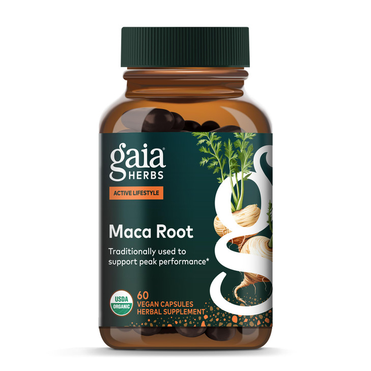 Gaia Herbs Maca Root - Caffeine-Free Energy Supplement - Traditionally Used to Support Healthy Energy & Stamina* - Made with Organic Maca Root (Lepid