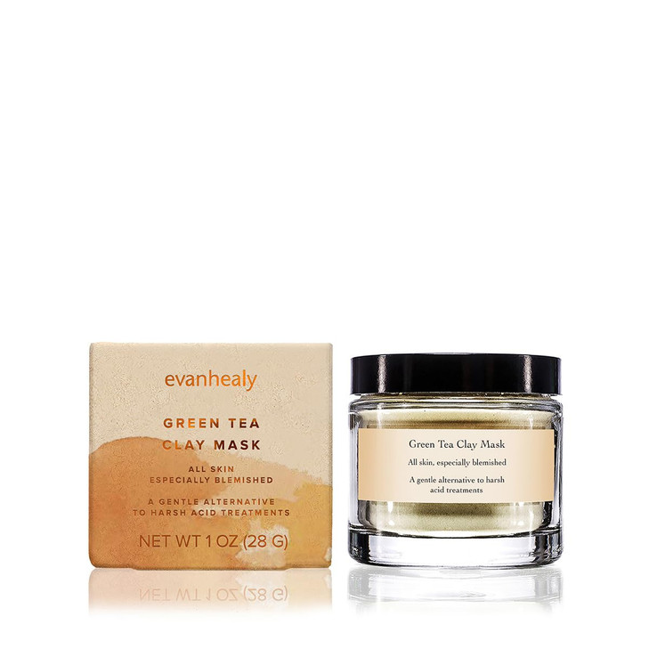 evanhealy Green Tea Clay Mask | Deep-Action Cleansing Mask | Exfoliating, Clarifying & Purifying Mask | Organic Matcha & Montmorillonite Clay for Oil