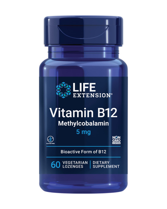 Life Extension Vitamin B12 Methylcobalamin, Nerve Health Supplement, Cognitive Support, Energy Vitamin, methylcobalamin B12, 5 mg, Quick-Dissolving,