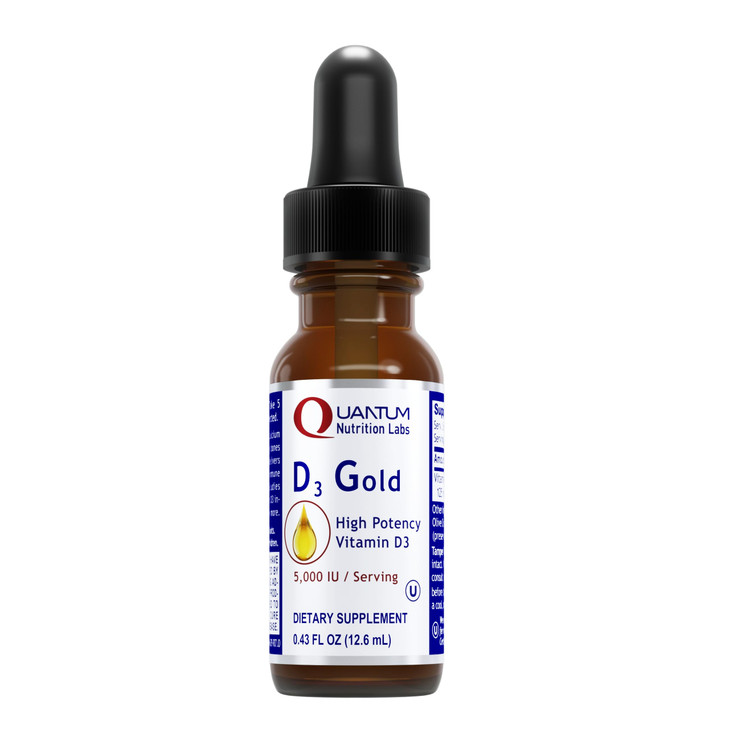 QNL D3 Gold - Vitamin D Liquid Drops - Bone Strength Supplement - Offers Cardiovascular & Immune Support - Premium Health & Wellness Product - 0.43 f