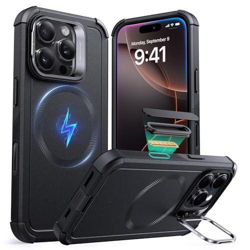 ESR for iPhone 16 Pro Max Case with Stash Stand, Camera Control, 23FT Military-Grade Shock-Absorbing Drop Protection, Compatible with MagSafe Accesso