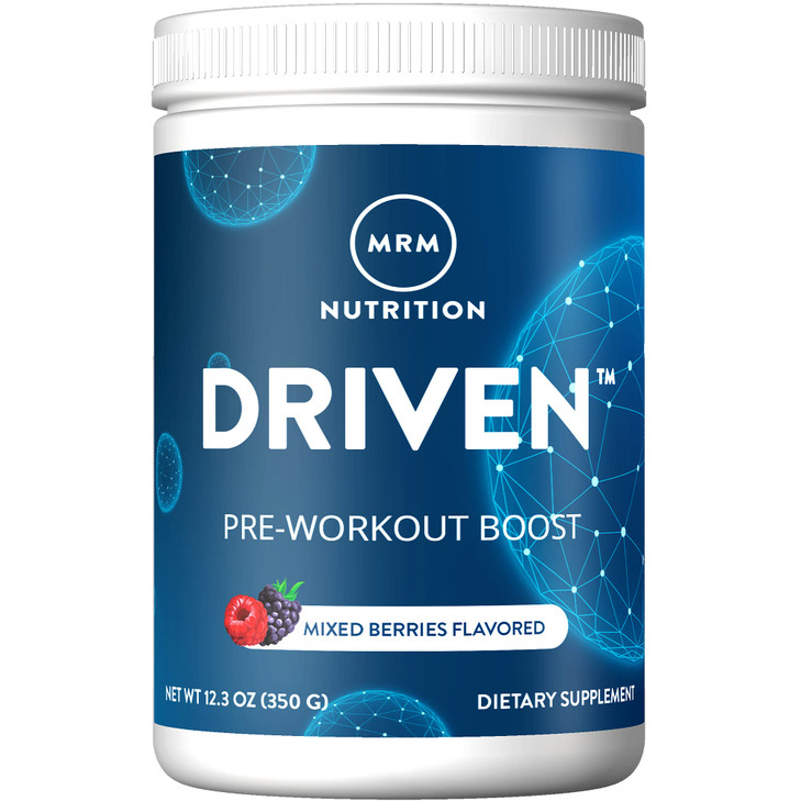 MRM Nutrition Driven Pre-Workout Powder | Mixed Berry Flavored | 125mg Caffeine | Pure Ingredients| Muscle + Hydration + Energy Blends | Performance