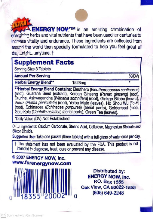 Handy Solutions Ultra Energy Now, 3 tabs Packages (Pack of 24)