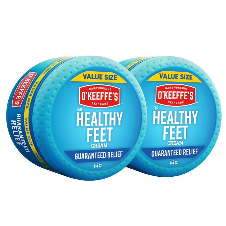 O'Keeffe's for Healthy Feet Foot Cream - 6.4 oz Jar (2 Pack) - Guaranteed Relief for Extremely Cracked, Dry Feet, Repairing Skincare, Instantly Boost