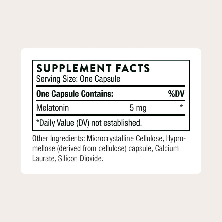 THORNE - Melaton-5 - 5mg Melatonin Supplement - Supports Normal Circadian Rhythms, Restful Sleep & Relaxation* - 60 Capsules