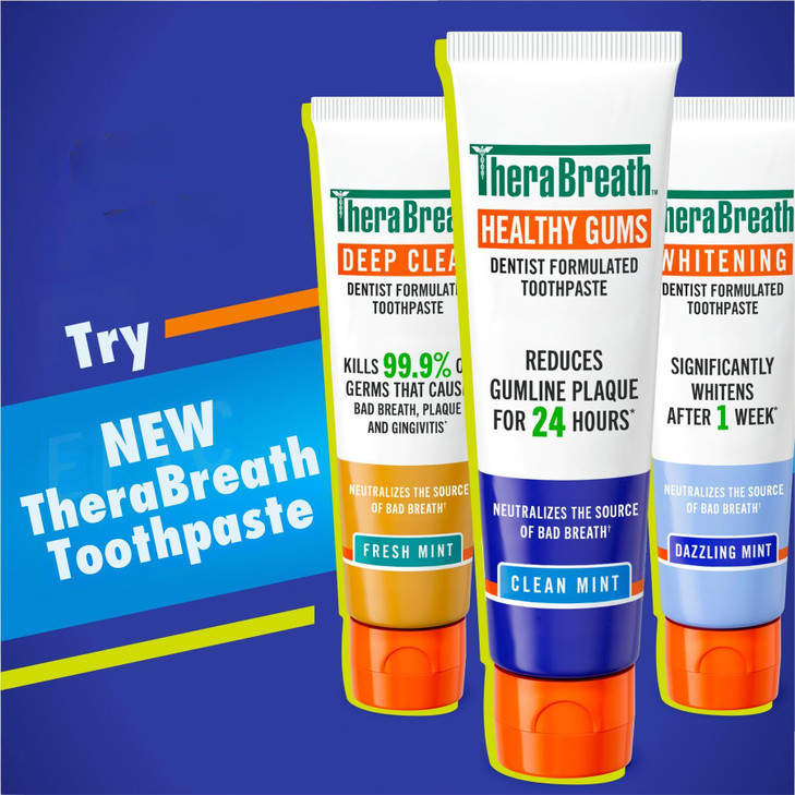 TheraBreath Fresh Breath Dentist Formulated 12-Hour Toothpaste, Mild Mint, 4 Ounce (Pack of 2), Packaging may vary