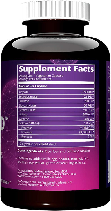 MRM Nutrition Gluten-Aid | Digestive enzymes | Gluten + Dairy Digestion | BIOCORE DPP-IV® | Gluten-Free | 60 Servings